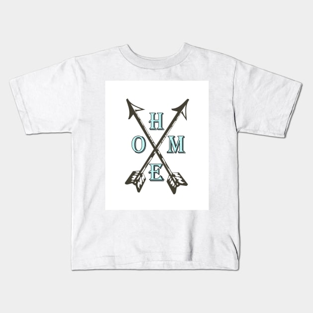 Home Love Your State Hometown Design, Crossed arrows with the letters HOME placed in between the arrows Kids T-Shirt by tamdevo1